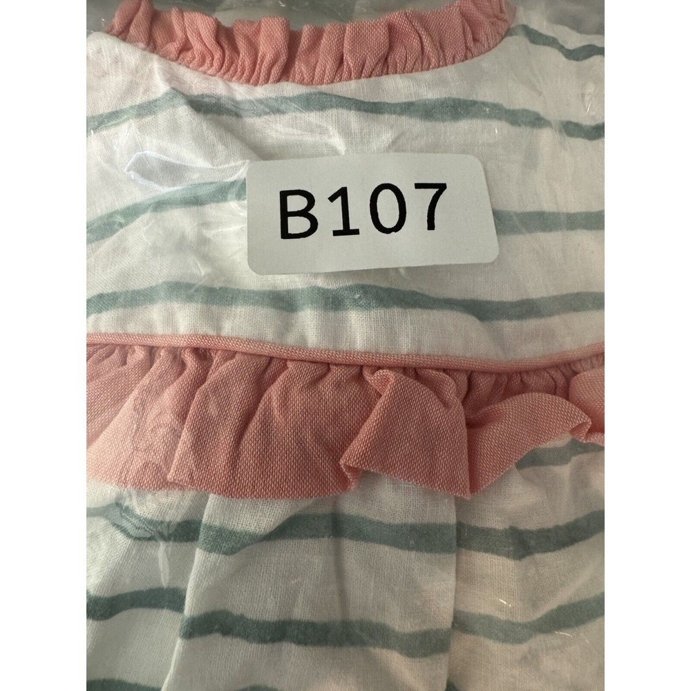 Baby Girl Dress 24M Sleeveless White Green Floral Striped Lined 24-Month - Picture 9 of 9